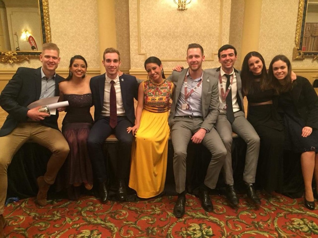 Case competition team with trophy in Guatemala