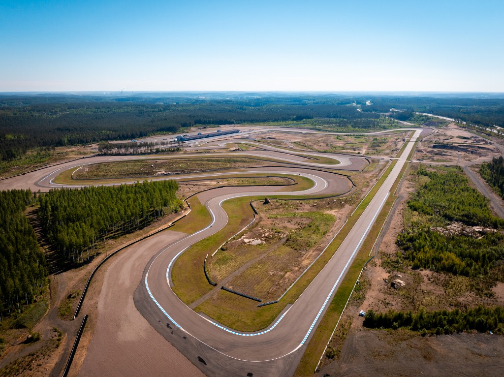 Aerial view of the KymiRing circuit in the Finnish forest