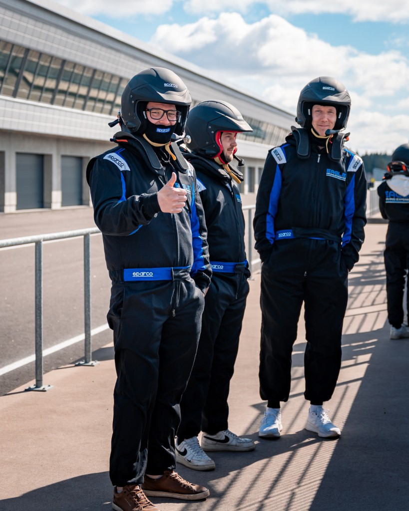 Eagle Driving Experience instructors in the KymiRing paddock