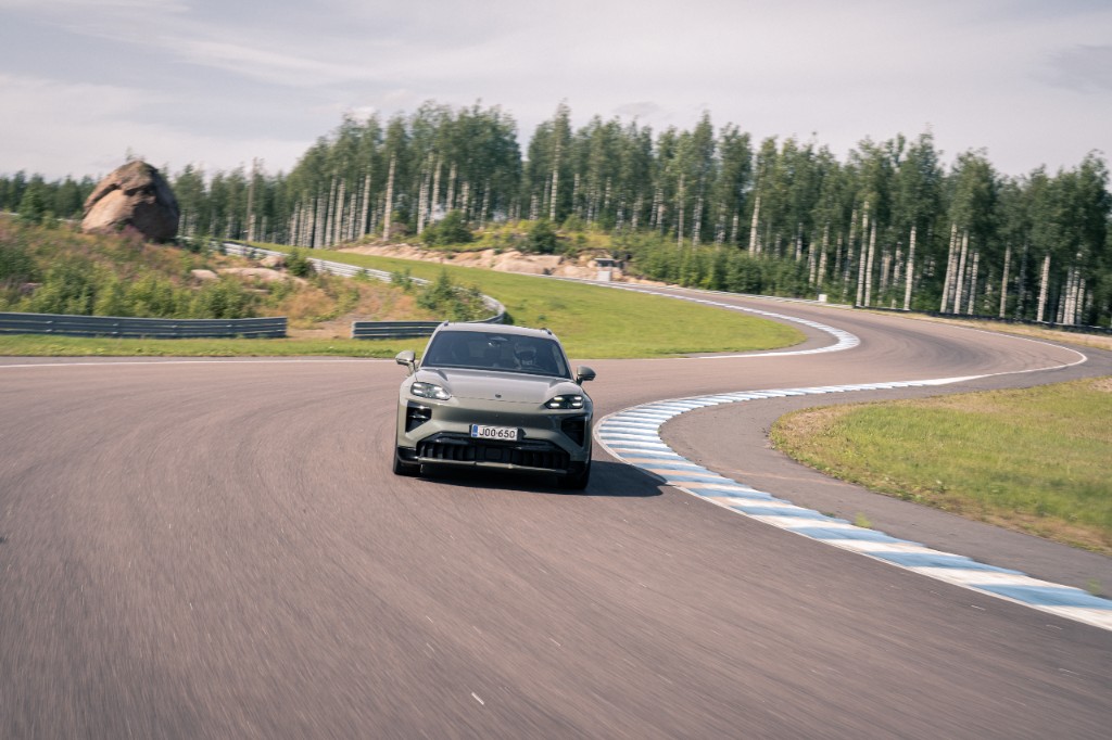 Porsche Macan EV on track at KymiRing