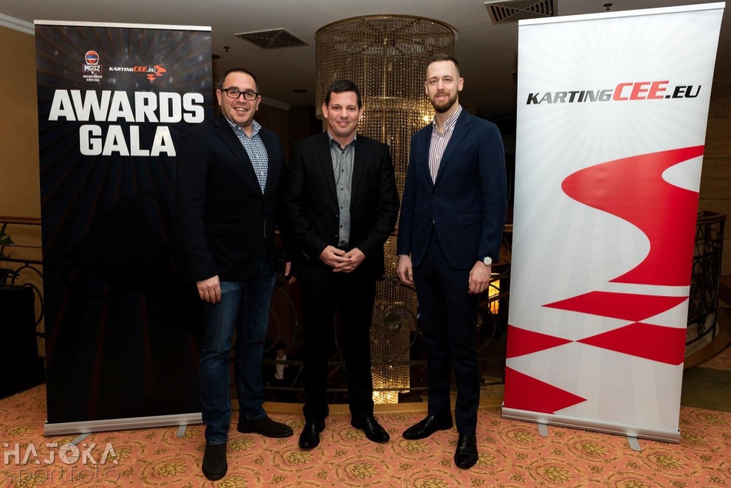 Kornel Ory at a KartingCEE awards gala with federation colleagues